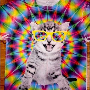 Tie dye cat T-shirt